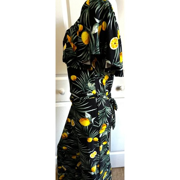 Floral Black and Yellow Jumpsuit - Picture 11 of 14